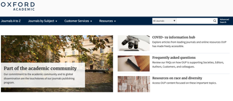 Screenshot of Oxford Academic web page.