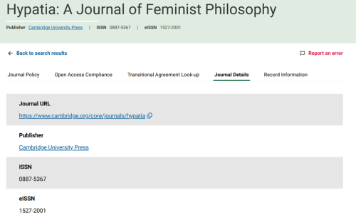 Hypatia: Journal of Feminism