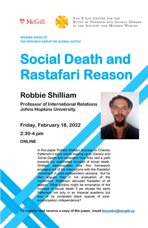 Event poster with photo of speaker