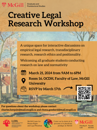 Event poster for Creative Legal Workshop