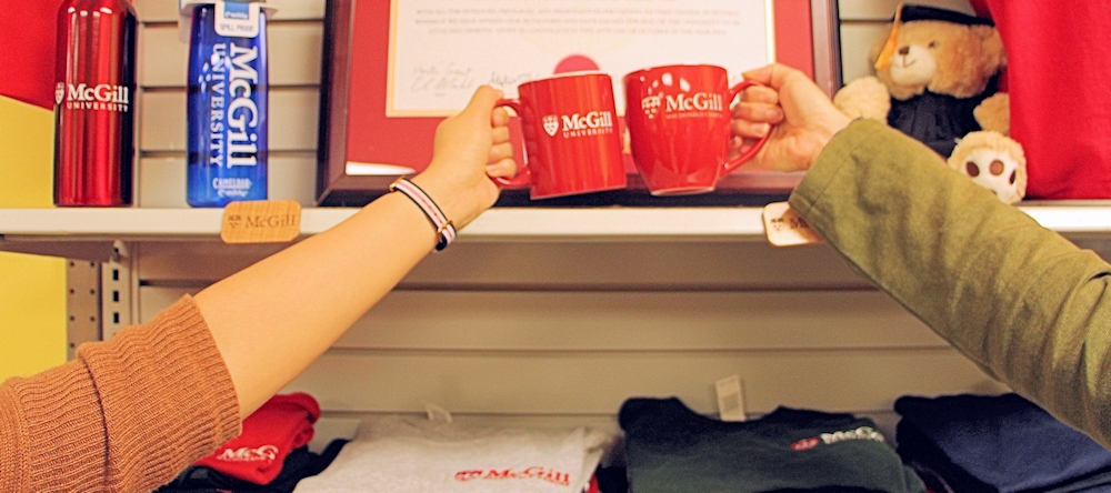 McGill mugs other McGill items, as well as course material, are available at the Le James Bookstore.