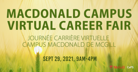 Macdonald Campus Virtual Career Fair poster