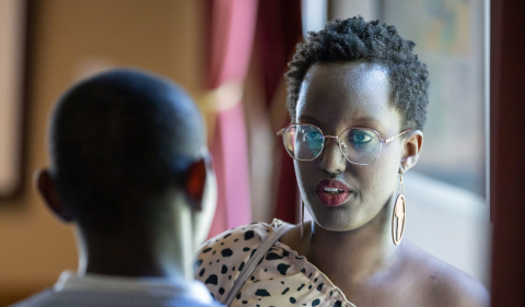 2 Mastercard Foundation Scholars in discussion