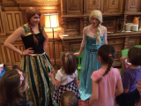 Two princesses entertain the children