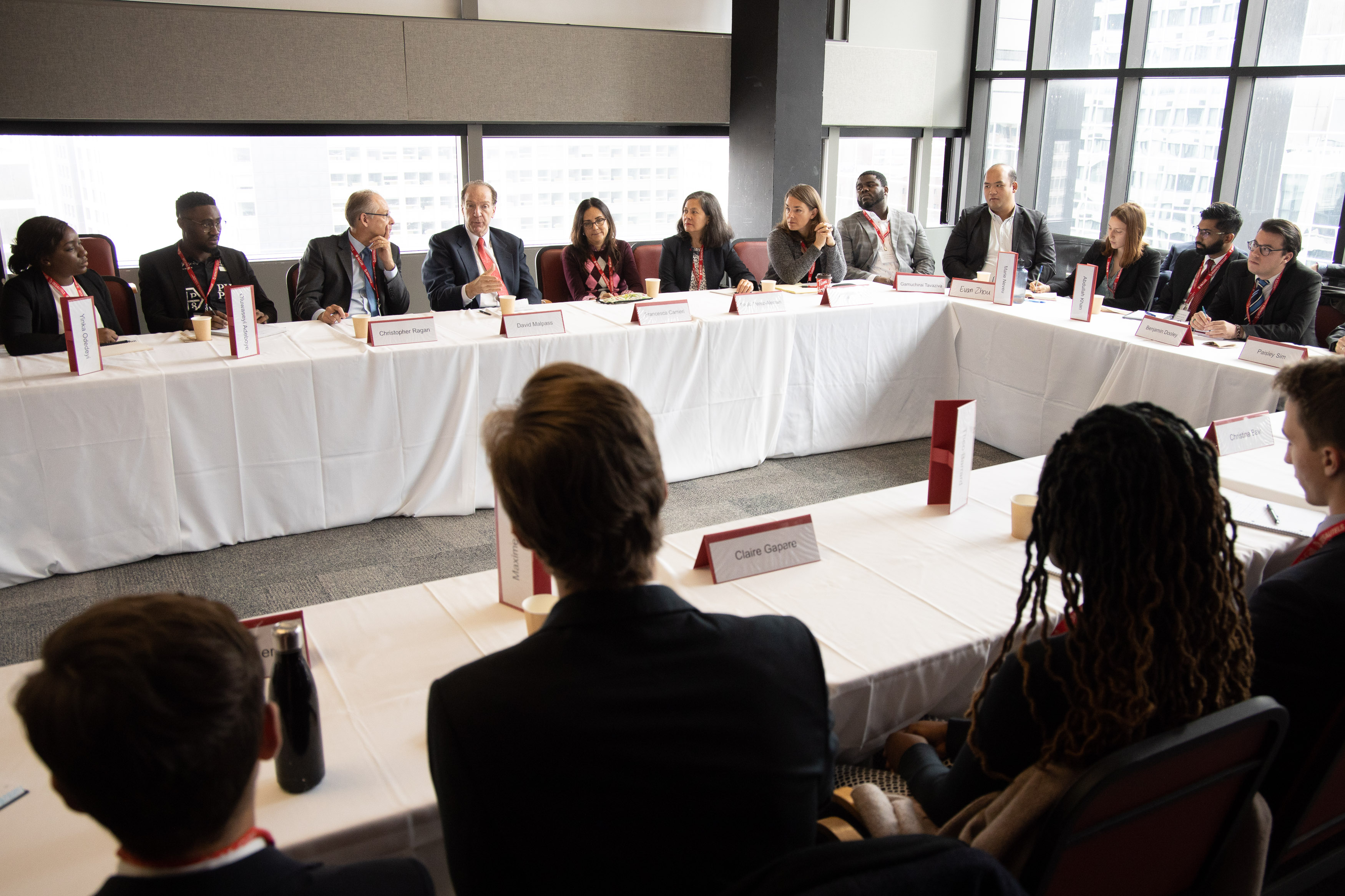 World Bank President David Malpass meets with McGill students.