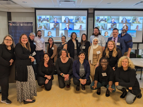 group of participants smiling