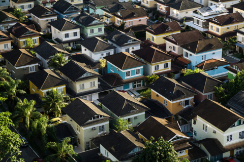 A series of houses of a given neighbourhood. 