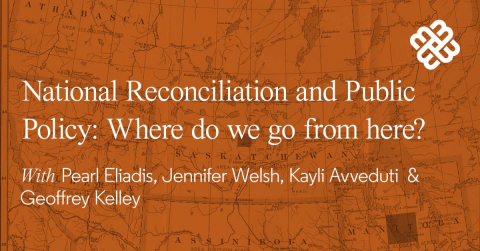 A colonial map with the text National Reconciliation and Public Policy: Where do we go to from here?