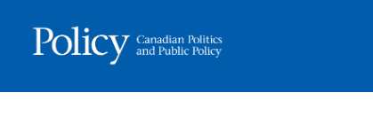 Policy Magazine logo over a blue background 
