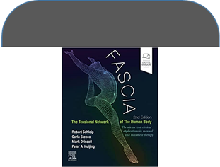 Model of human body dancing as book cover for Fascia: The Tensional Network of the Human Body