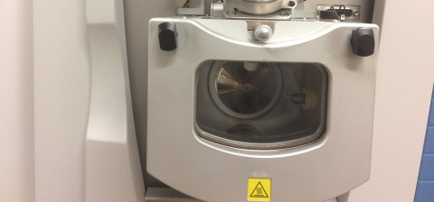 Close up of injection site of mass spectrometer