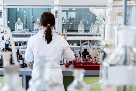 Student in a chemistry research lab