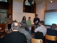 Shannon Pirie, Faiza Moatasim, Lorena Rodriguez and Nicholas Vreeland during fall presentation