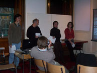 Ran Li, Guy Villemure, Jing Feng Cai and Leila Farah during fall presentation