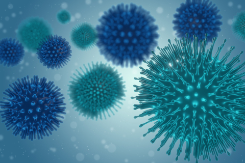 Blue-hued virus image