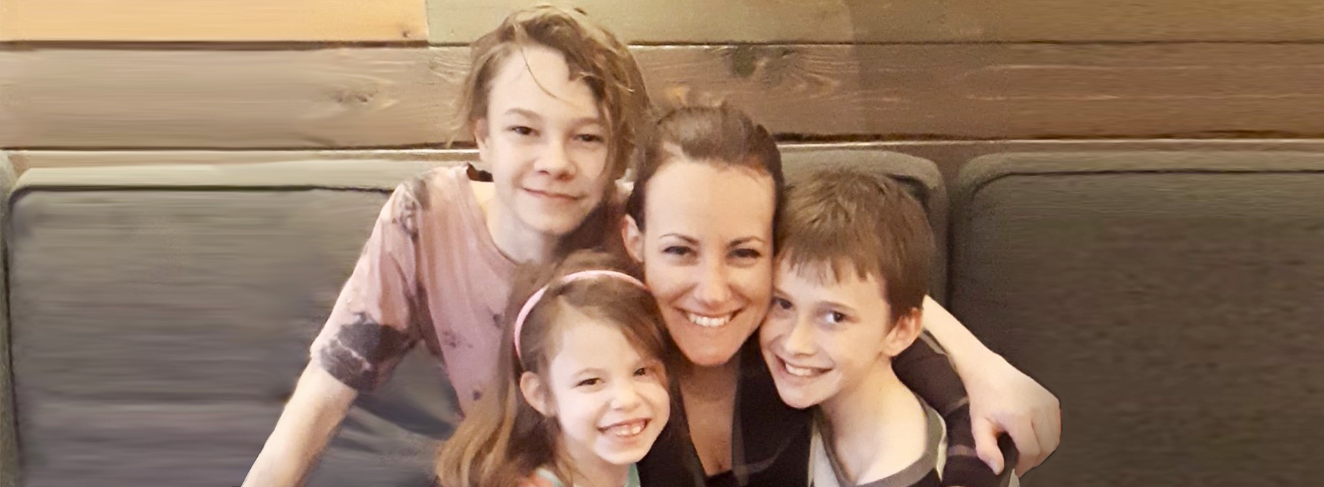 Bianca Grenier with her three children