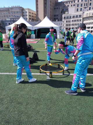 A spike ball game