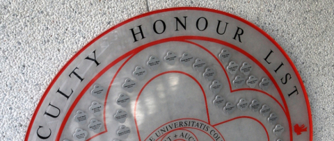 Faculty honour list plaque