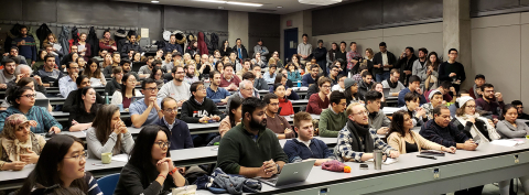 Classroom of graduate students attending lecture