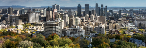 Montreal skyline from mountain