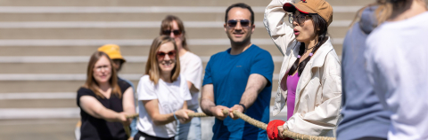 HR personnel tug-of-war at staff appreciation day