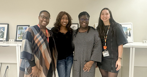 Keynote speaker and dietitian Sandrine Staco (second from left) and OSAN members Anne-Laurie Beaubrun (left), Kimani Daniel and Josée Lavallée