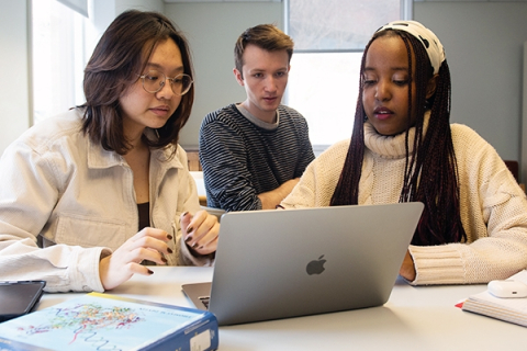 Students with laptop