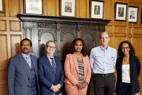 Members of a visiting delegation with McGill leaders