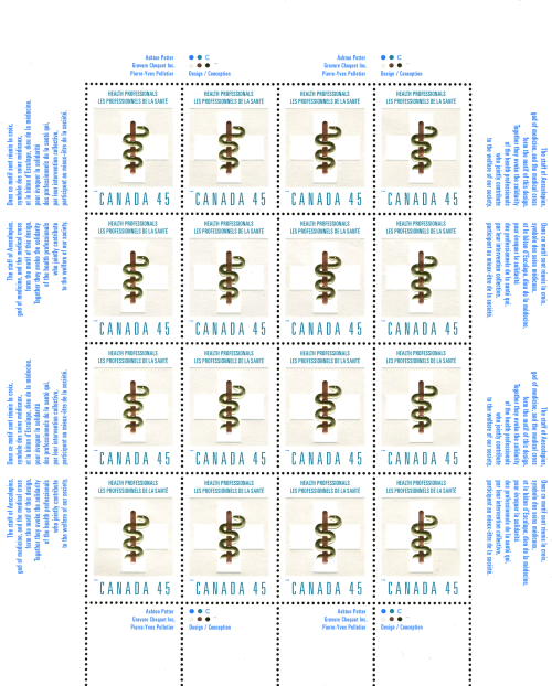Canadian stamp health care professionals stamp panel