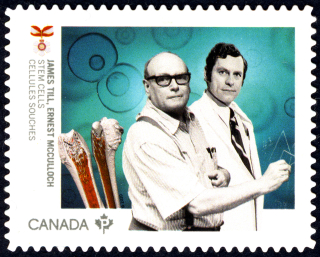 Canadian stamp James Till and Ernest McCulloch 