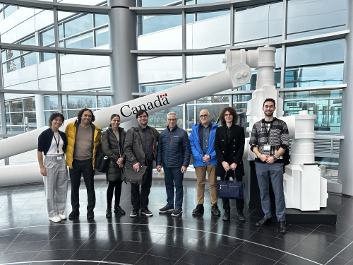 Visit to the Canadian Space Agency: Larissa Chiu (CSA), Dr. Dan Deckelbaum, Leila Zahabi, Philippe Legault, Dr. Gerald Fried, Dr. Jeffrey Wiseman, Prof. Jason Harley, and Tristan Richmond (CSA)