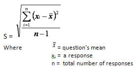 Formula for standard deviation of the mean