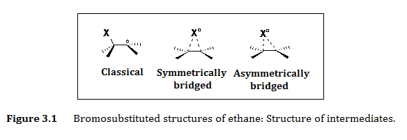 Bromosubstituted structures of ethane: structure of intermediates