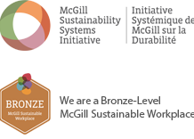 McGill Sustainability Systems Initiative logo and Bronze-level Workplace seal