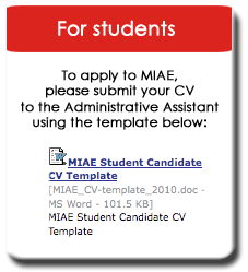 MIAE Student application Cv template