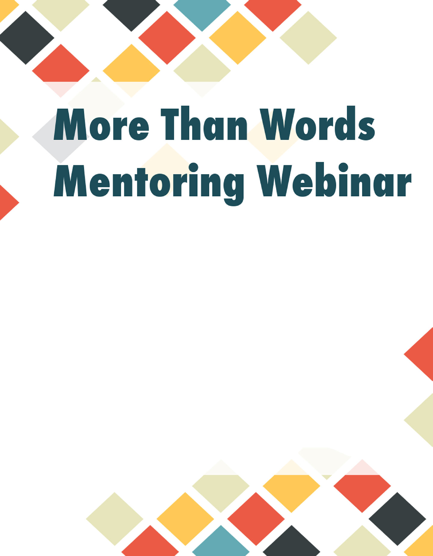 Newsletter reflection on the Mentoring Webinar