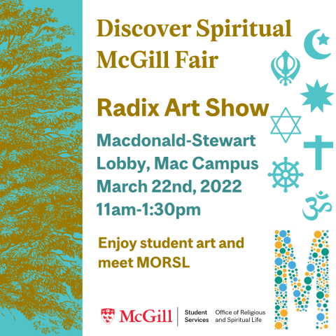 Poster for student art show at Mac campus on March 22, Macdonald-Stewart lobby
