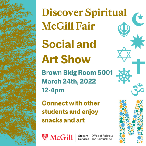 Poster for student art show and social event in Brown 5001 on March 24