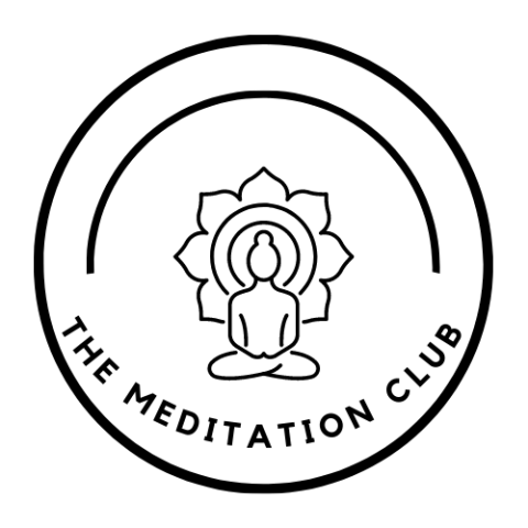 Lotus and Buddha graphic, "the meditation club"