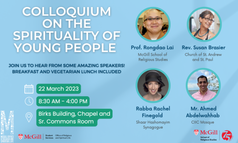 Colloquium on the spirituality of young people, March 22, Birks Building in the Chapel and Sr. Commons Room