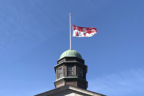 Lowered McGill flag