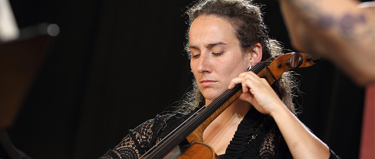 Chloe Dominguez, D.Mus. ’09, cello, performs Haydn