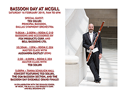 McGill Bassoon Day 2019 with Ted Soluri holding a bassoon