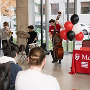 Musicians playing at an event