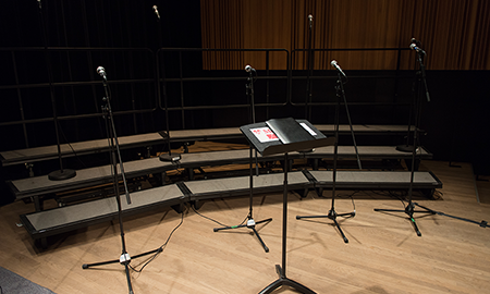 Empty stage at the Schulich School of Music