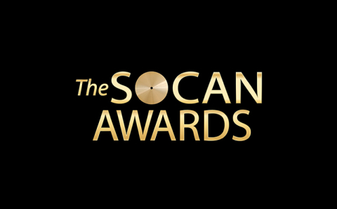 Gold and black logo of the SOCAN Awards.