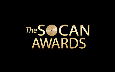 Gold and black logo of the SOCAN Awards.