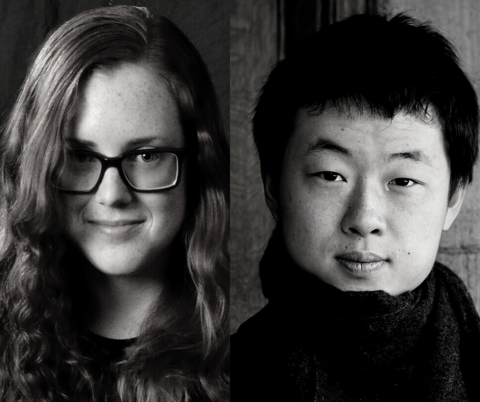Side-by-side headshots of (left to right) Chelsea Komschlies and Zhuosheng Jin