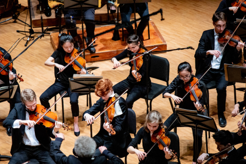 The strings section of the MGSO