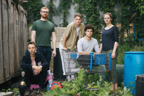 The Plastic Waste band featuring Schulich alumni and students John Buck, Matt Schultz, Christopher Edmondson, Claire Devlin and leader Ethan Cohn.